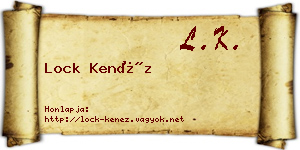 Lock Kenéz névjegykártya